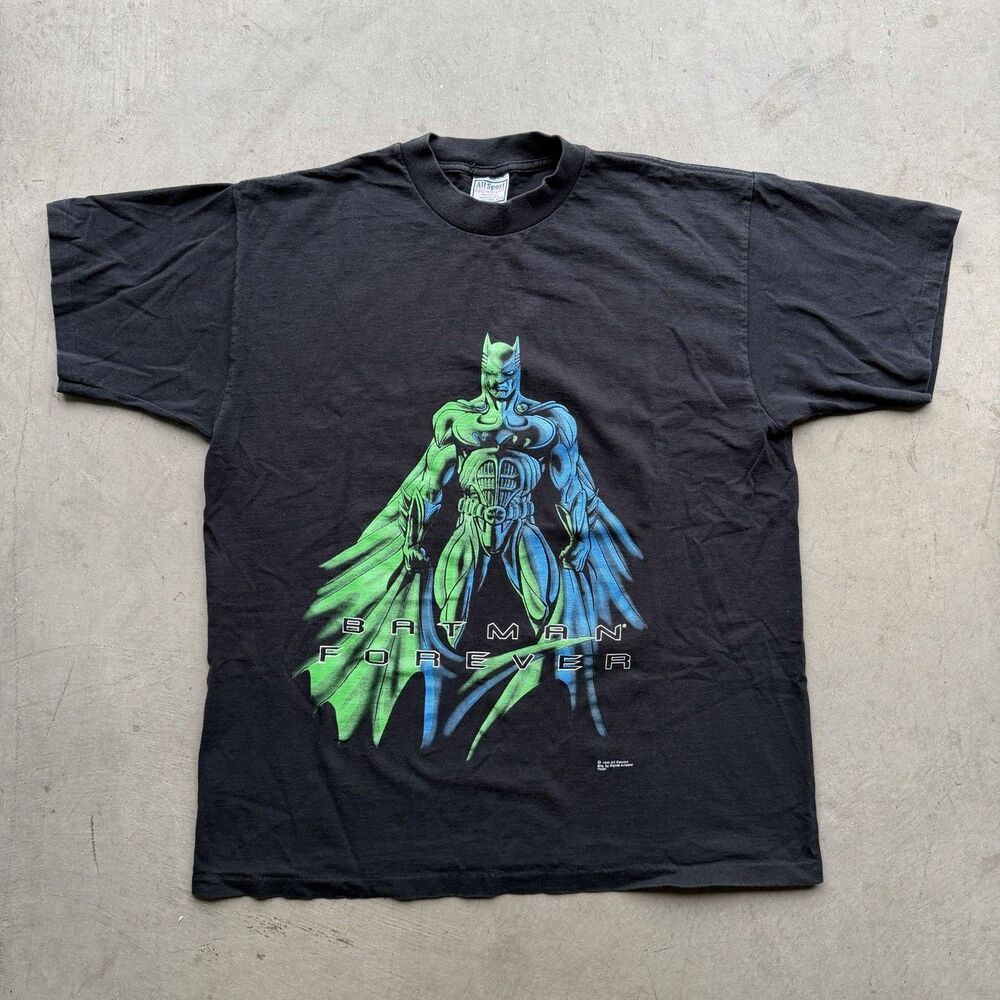 Vintage 1995 Batman Forever Shirt Mens XL Black USA Graphic DC Comics 90s Movie